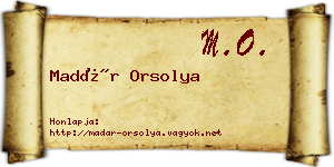 Madár Orsolya névjegykártya